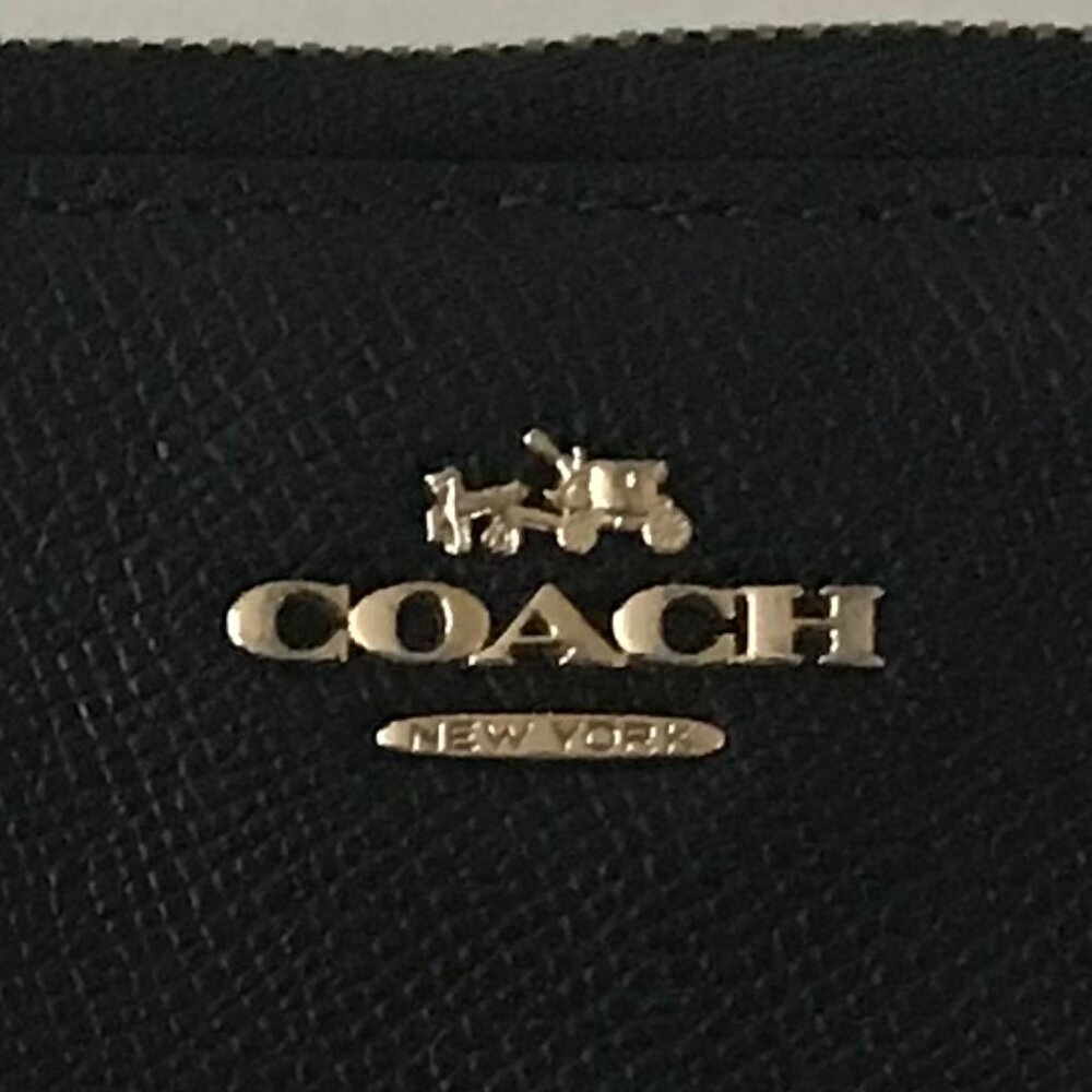 Coach Black Leather Zip Wristlet Wallet - Picture 5 of 11